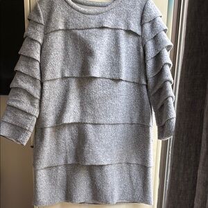 Gray Layered  fleece Dress
